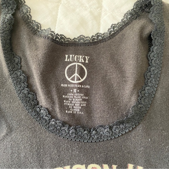 Lucky Brand Black Tank with Morrison Hotel Design - Picture 2 of 3